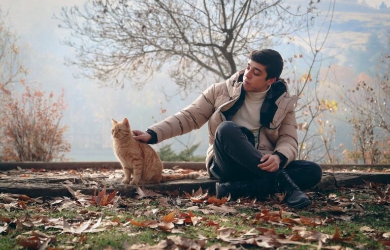 Cat sitting close to owner during a quiet moment, showing how cats can sense stress in humans – Can My Cat Sense Stress